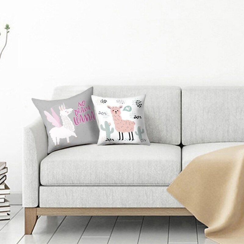 Áo Gối Vuông In Hình Động Vật Dễ Thương