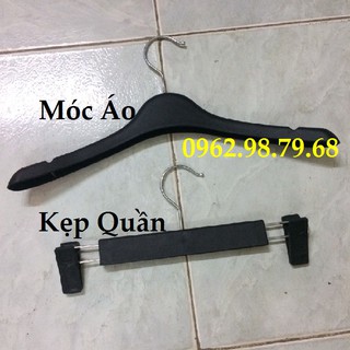 Combo 50C Móc Áo Nữ Vai To và 50C Kẹp Quần Nhựa Đen GIÁ SỈ