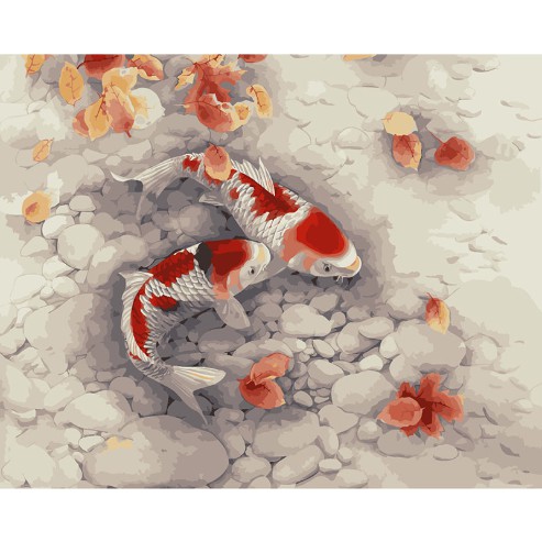 Tranh 40*50cm đã căng khung - TRANH PHONG THỦY - Tranh sơn dầu số hóa tự tô màu theo số