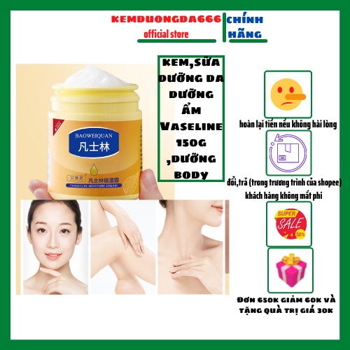Sữa dưỡng thể ,dưỡng ẩm, kem dưỡng body nam nữ Vaselin  chiết xuất thảo dược dùng rất lành tính an toàn và hiệu quả 150G | BigBuy360 - bigbuy360.vn