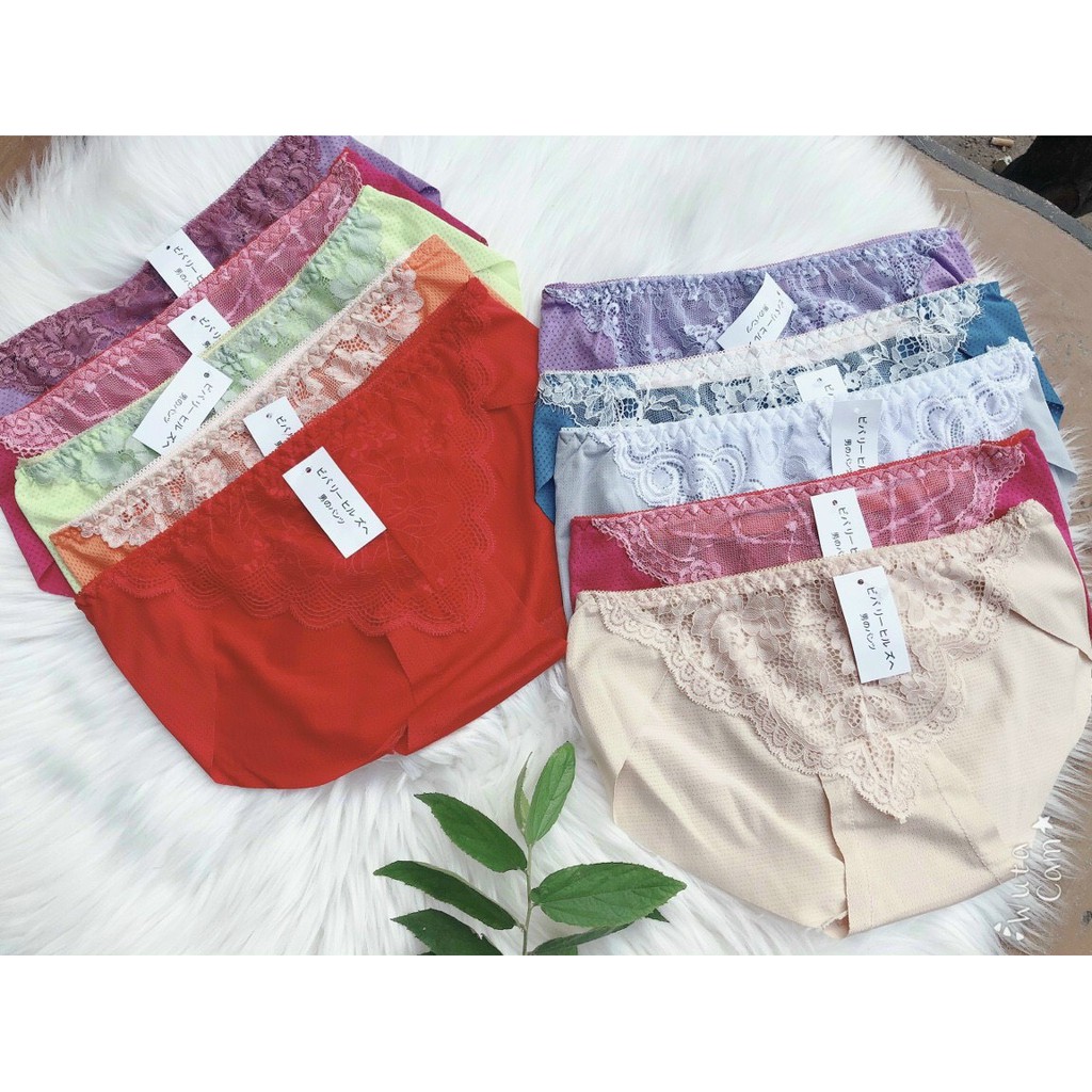 Set 10 quần lót đúc su thông hơi pha ren sexy