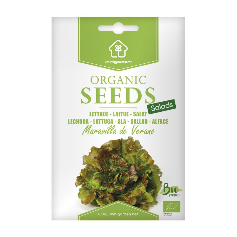 Hạt Giống Hữu Cơ Xà Lách Nhập Khẩu Bồ Đào Nha 100% Ogranic, hiệu Minigarden Lettuce "Maravilla De Verano"