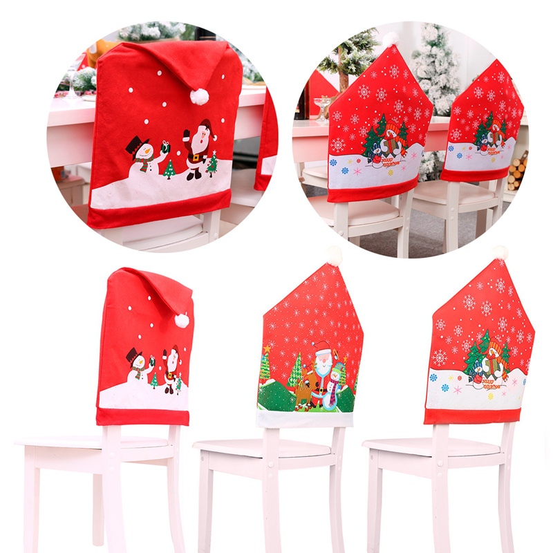 Vỏ Bọc Ghế In Họa Tiết Giáng Sinh Trang Trí Nhà Cửa