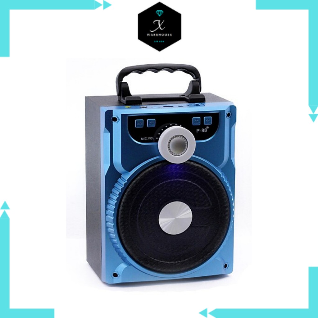 Loa karaoke bluetooth xách tay P88, P89 tặng kèm 1 mic có dây chuyên dụng cho du lịch, dã ngoại