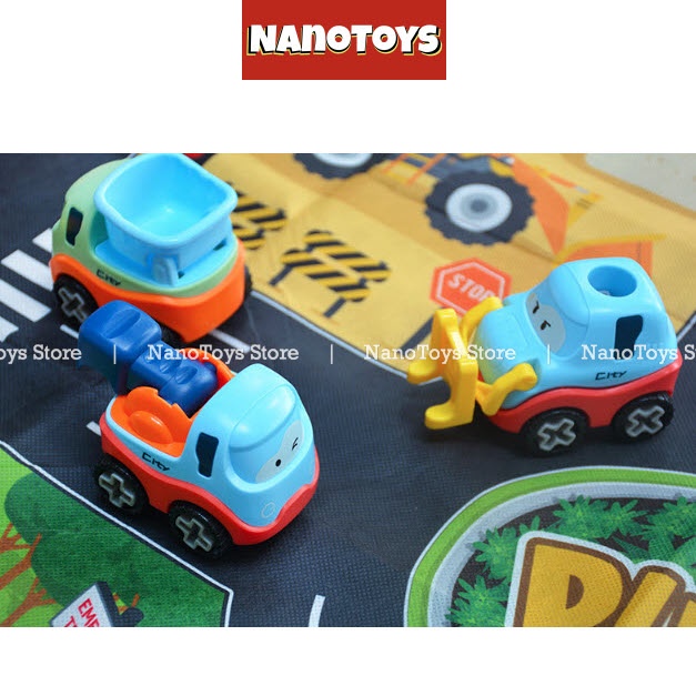 Đồ chơi set 4 xe lắp ráp chạy trớn kèm tua vít - NANOTOYS STORE