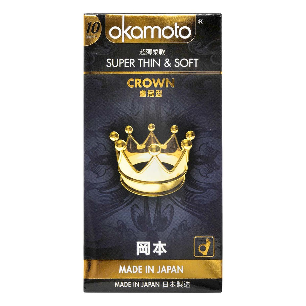 Okamoto Crown (10 cái) Siêu mỏng/Ôm khít