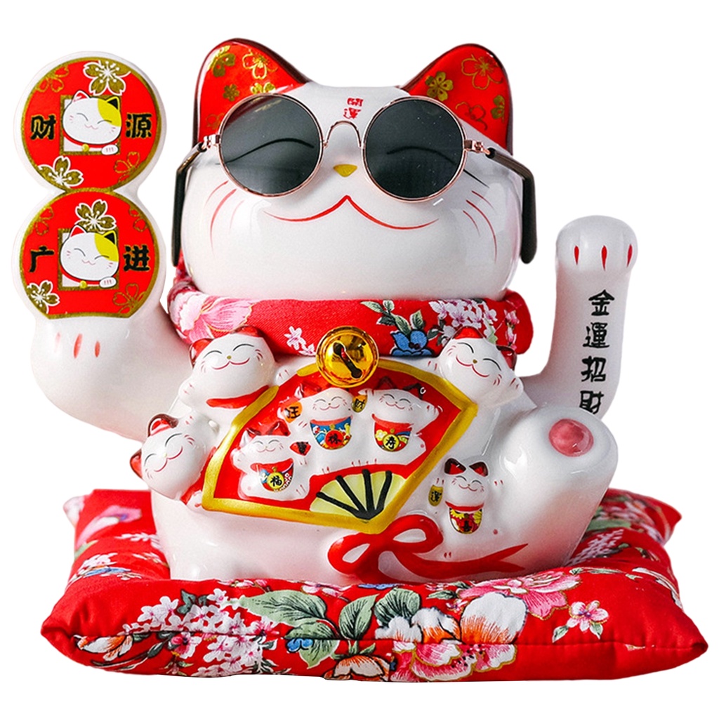 [COD] 2022 Con mèo may mắn Trang trí Con heo đất Món quà con mèo may mắn Năm mới Chúc may mắn Trang trí nội thất Món quà thủ công