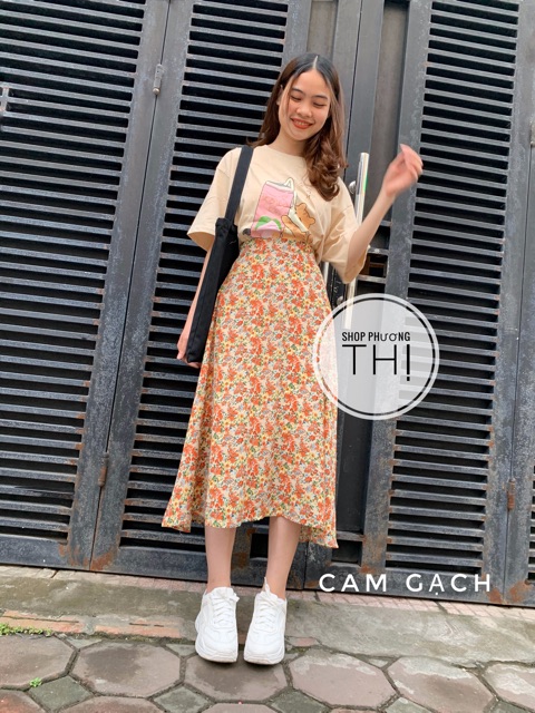 Chân váy hoa nhí - chân váy vintage (hàng sẵn) | BigBuy360 - bigbuy360.vn