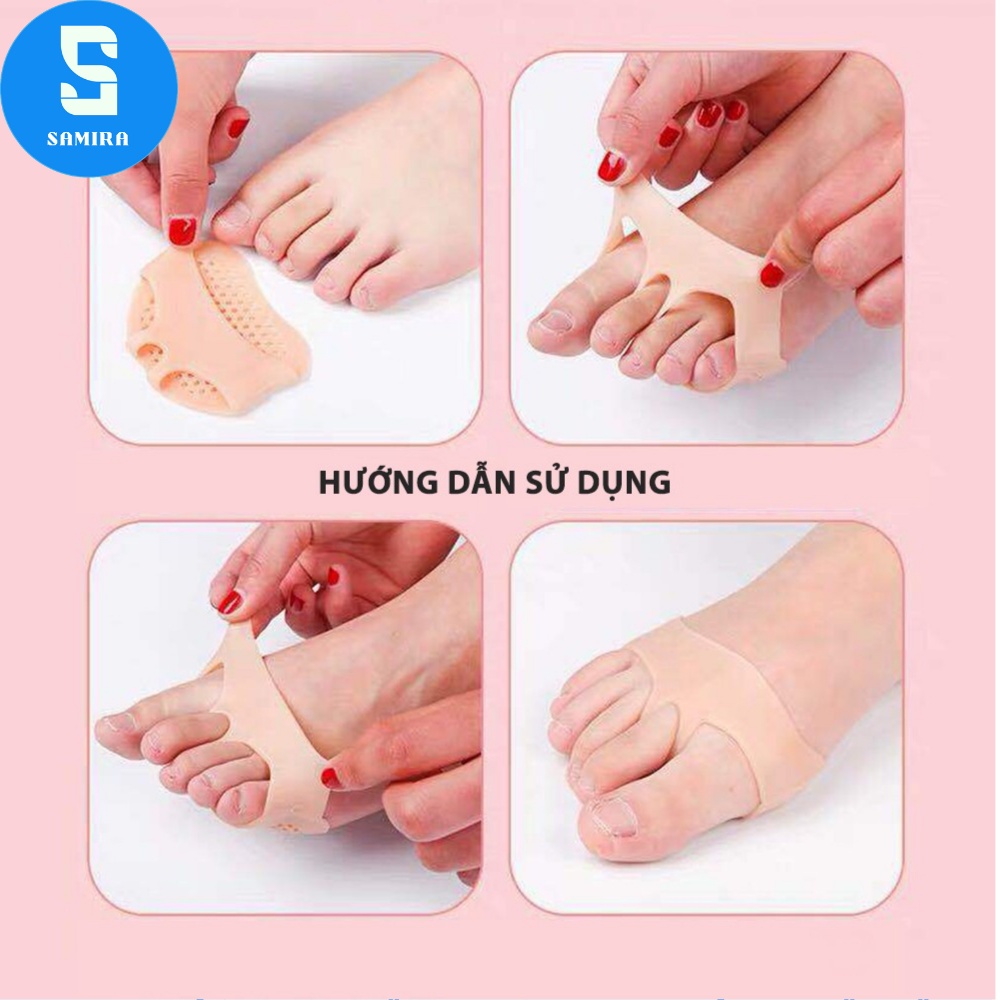 Cặp lót giày silicone tổ ong xỏ ngón đệm êm lòng bàn chân phía trước chống chai chân giảm đau co giãn khi mang giày SA19