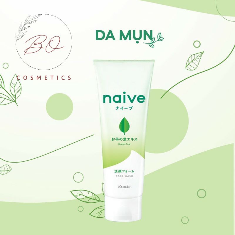 Sữa Rửa Mặt NAIVE Kracie Naive 143g Nhật (Trà Xanh, Đào, Chanh) [Chính Hãng]