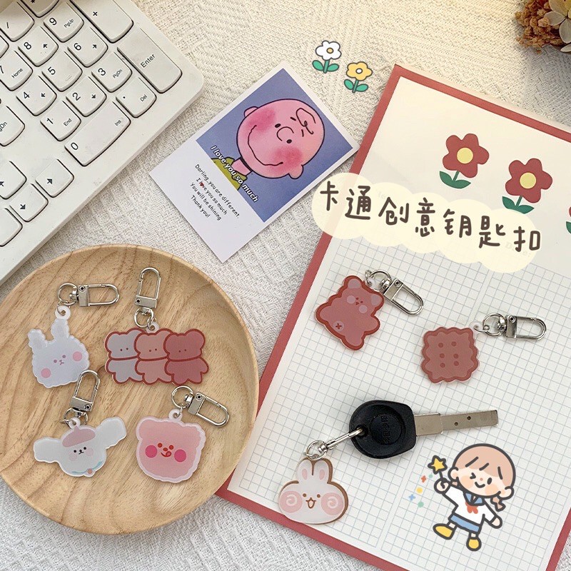 Móc khóa Cartoon Keychain phong cách Hàn Quốc vui nhộn cài Airpods