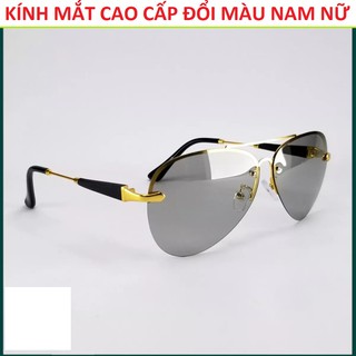 Kính mắt  nam nữ đổi màu đi ngày và đêm tròng thủy tinh chống tia uv cực tím loại tốt hàng cao câp gọng dẻo chinh hãng