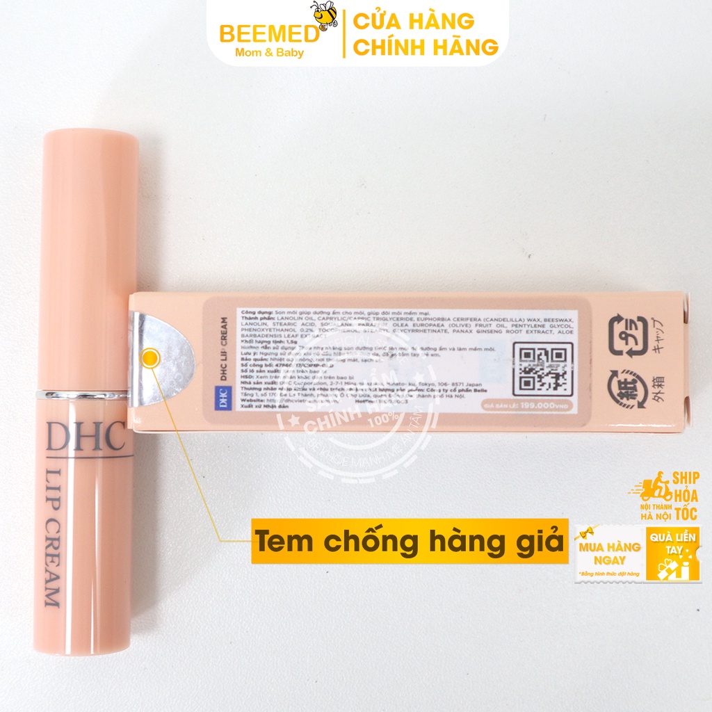 Son dưỡng môi - DHC Lip Cream - Dưỡng ẩm, không màu dùng được cho cả nữ và nam từ dầu ô liu - Chính Hãng DHC Nhật Bản