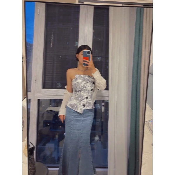 Set váy Jean đuôi cá order Taobao siêu dễ thương