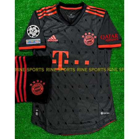 Bộ Áo bóng đá Bayern đen sân khách Super Bodyfix Thailand mùa giải 2022 – 2023 Giống thi đấu 100%