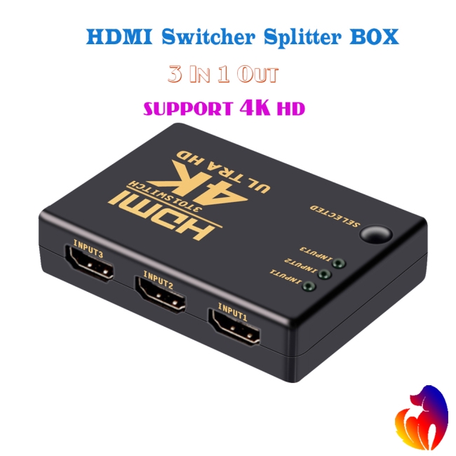 Đầu chuyển đổi HDMI 4Kx2K Ultra HD HDMI 3 cổng 4K*2K DVD HDTV Xbox PS3 PS4