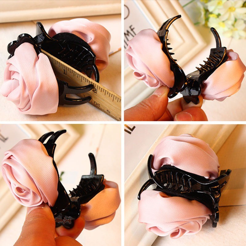 Kẹp tóc hình hoa hồng xinh xắn dành cho nữ