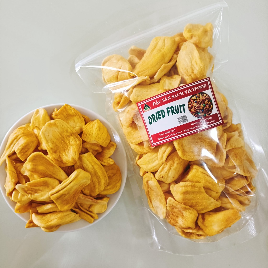 Túi 500g Mít sấy nguyên cánh giòn ngọt tự nhiên VIETFOOD - Loại B