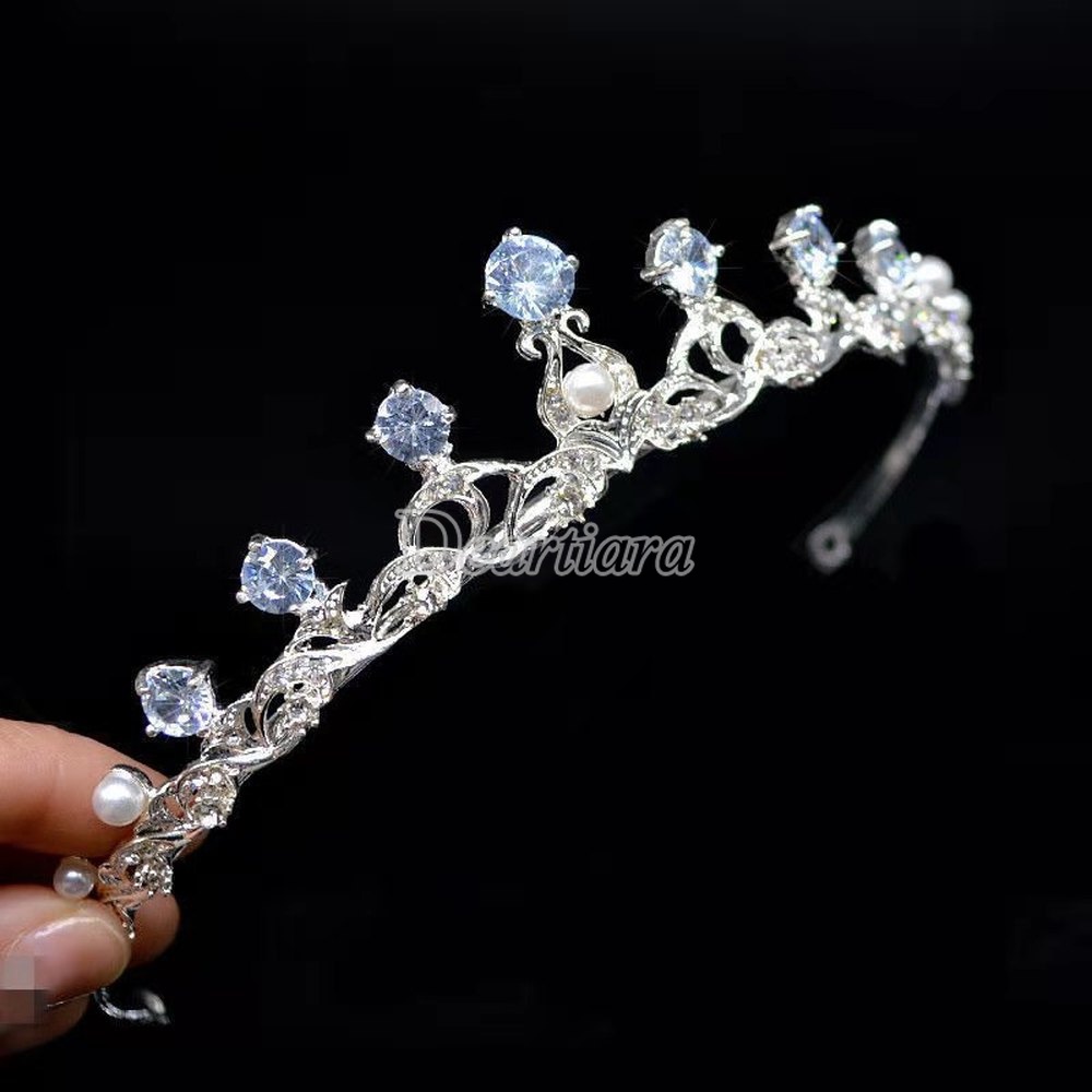 Vương Miện Đính Đá Zircon Phong Cách Âu Mỹ Dành Cho Cô Dâu