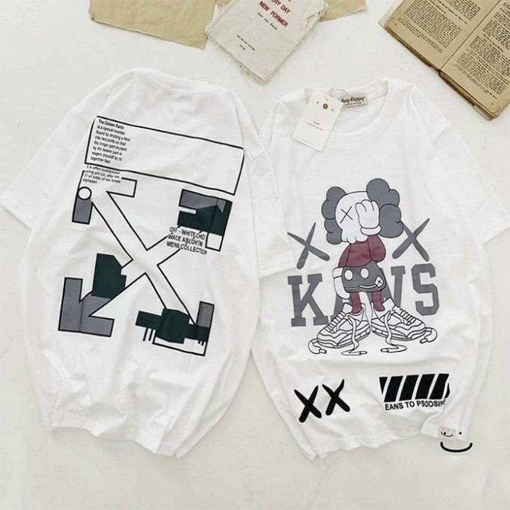 ÁO THUN X, 2 màu Đen - Trắng . Áo thun tay lỡ form rộng Unisex 38-65kg Nam Nữ - KD