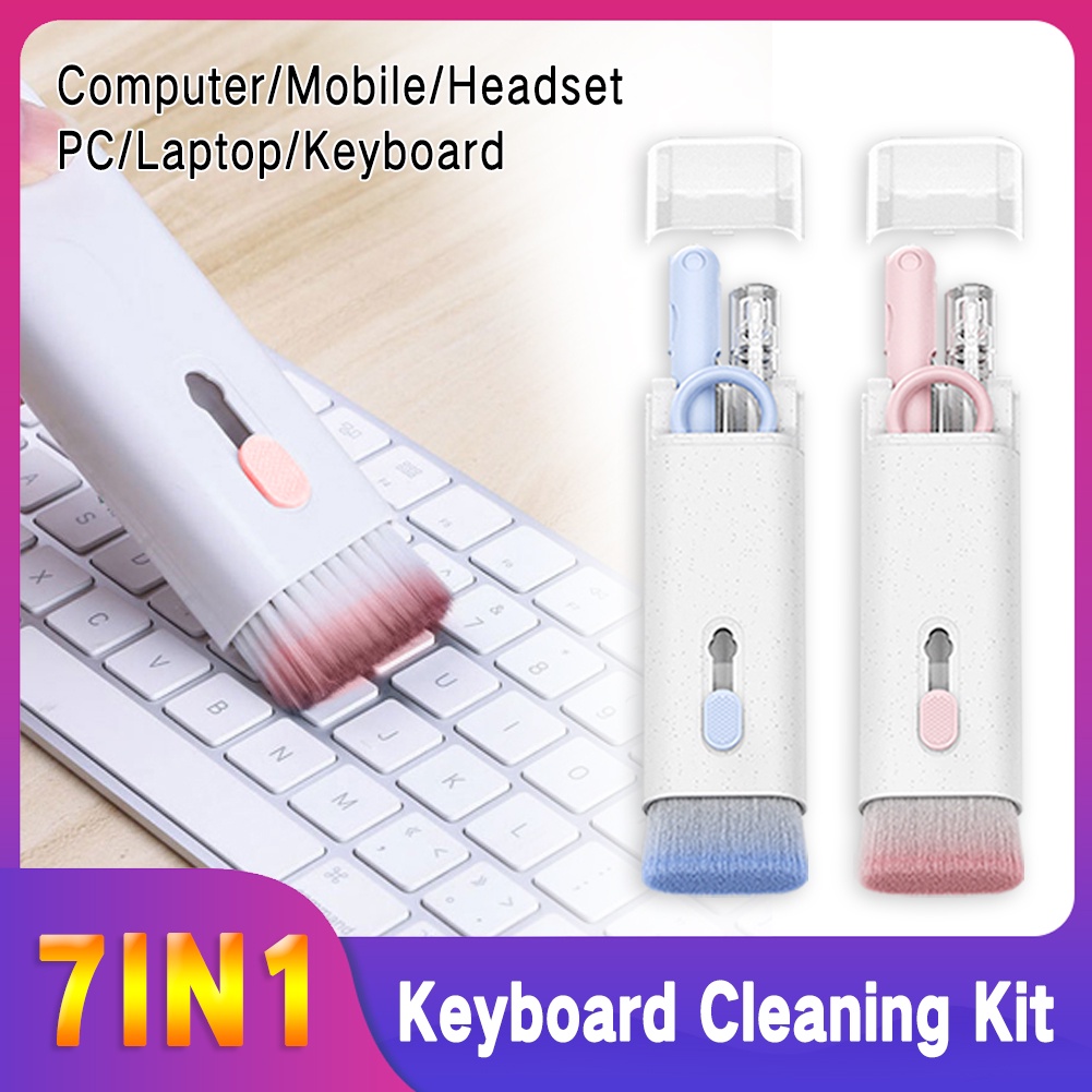 7 Trong 1 Bàn Phím Máy Tính Bàn Chải Cọ Rửa Làm Sạch Bộ Airdots Tai Nghe Bluetooth Bút Vệ Sinh 'Vùng