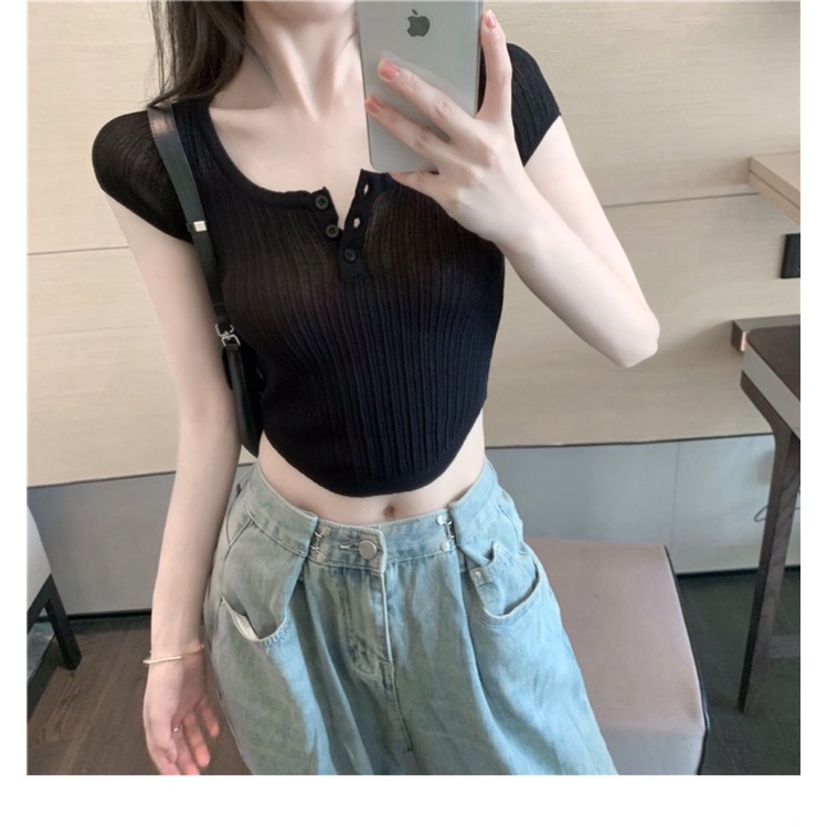 Áo Thun Vạt Bầu Phong Cách Chuẩn Ulzzang A5