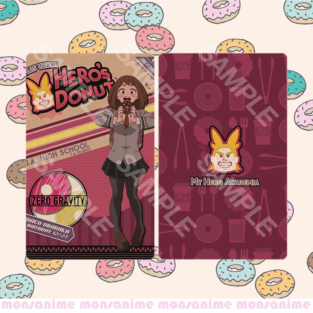 Ảnh card bo góc in hình BOKU NO HERO ACADEMIA Bánh Vòng ver DONUT Học Viện Anh Hùng thẻ bo viền 5*8cm #