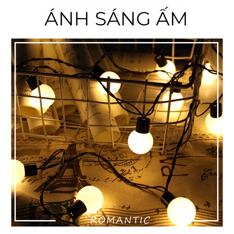 Đèn trang trí bóng tròn màu vàng, loại đèn led dây ngôi sao nhỏ sang trọng có thể nhấp nháy khi điều chỉnh
