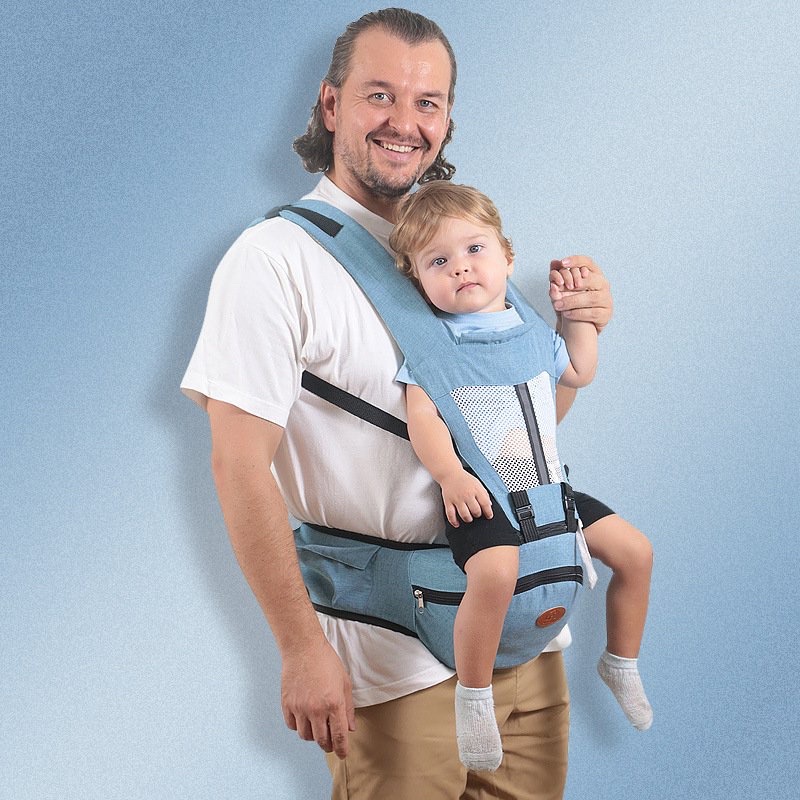 Địu ngồi dạng lưới tích hợp túi đựng đồ