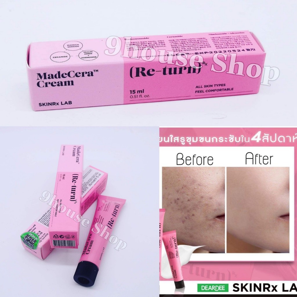 (8/2022) 01 Tuýp Kem Dưỡng Phục Hồi Skinrx Lab Madecera Re-turn Cream 15ml