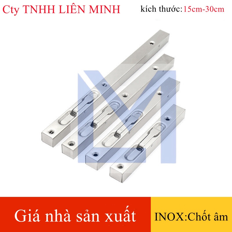 Bộ chốt inox khoá cửa dạng trượt, Chốt cài bảo vệ cửa an toàn then cài inox dài