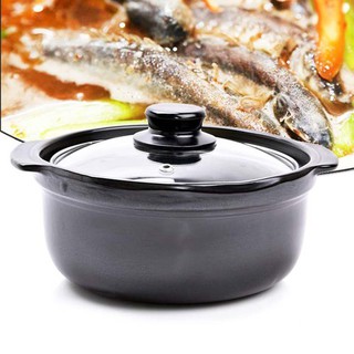 Nồi đất hầm thịt, gà thuốc bắc 4 lít (Đen)