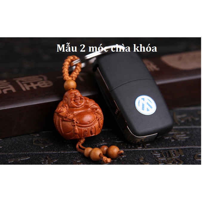 Tượng gỗ bình an may mắn móc trang trí chìa khóa ô tô, xe máy: tượng phật, thánh giá