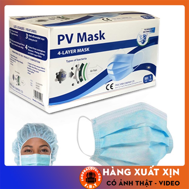 Khẩu trang y tế PV MASK 4 lớp kháng khuẩn - Quà tặng dành cho KH mua tại shopbalotui