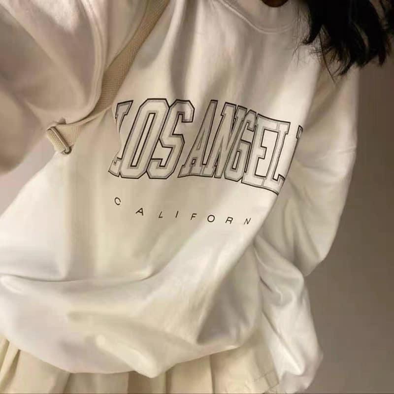 Áo Sweater chữ Los Angeles tay bồng đủ màu from thụng Unisex,Áo Sweater Nam/Nữ phong cách Ulzzang