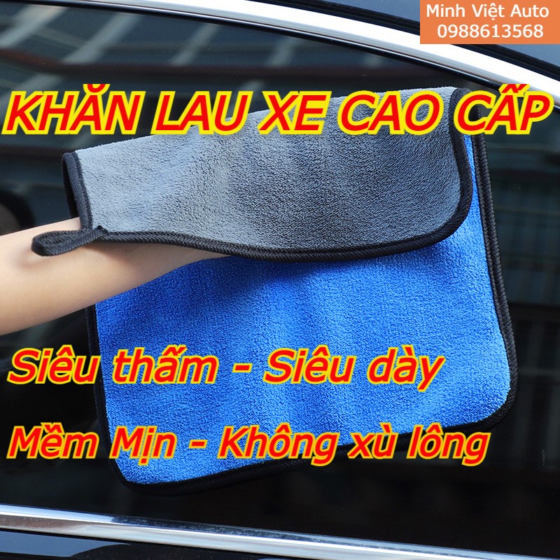 Khăn lau ô tô - Khăn lau xe hơi đa năng loại dày mềm mịn siêu thấm nước không xù lông