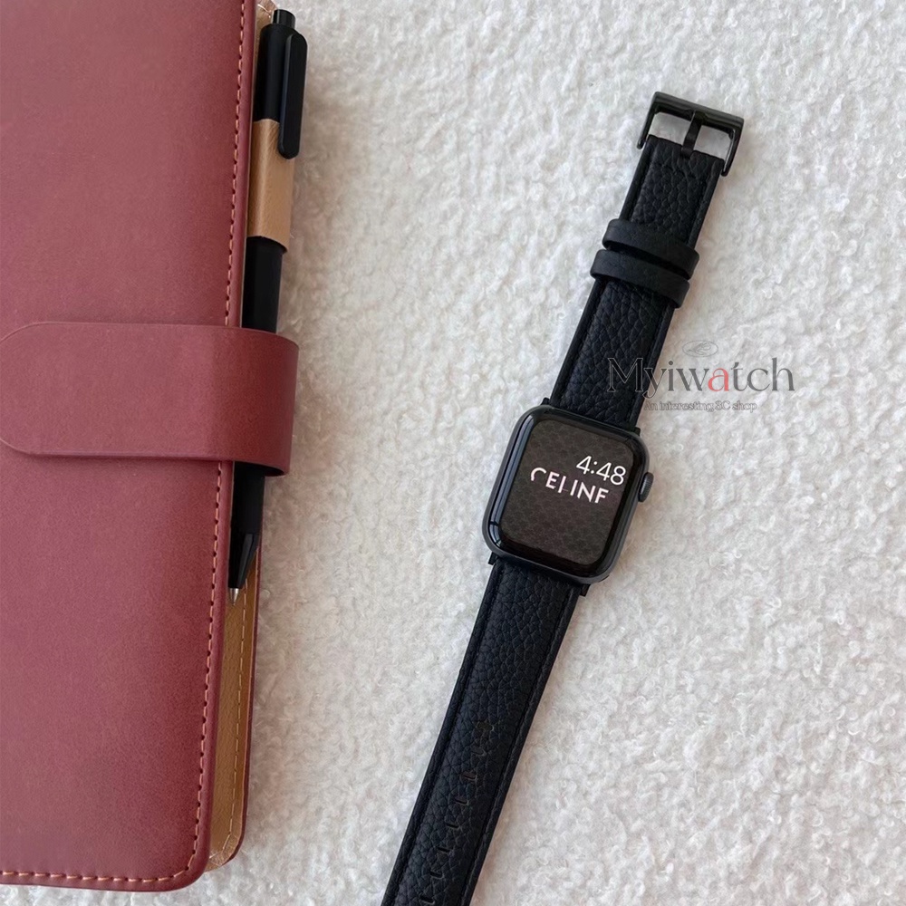 Dây Đeo Bằng Da Thật 6 Màu Tùy Chọn Cho iwatch series 7 6 5 4 SE 3 2 1 iwatch 45mm 41mm 40mm 44mm 42mm 38mm