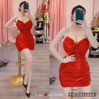 Đầm body ống nơ nhúng