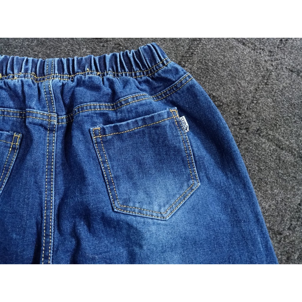 [Bigsize] Quần baggy jean nữ mẫu rách suông lai tua đắp vải thêu chữ