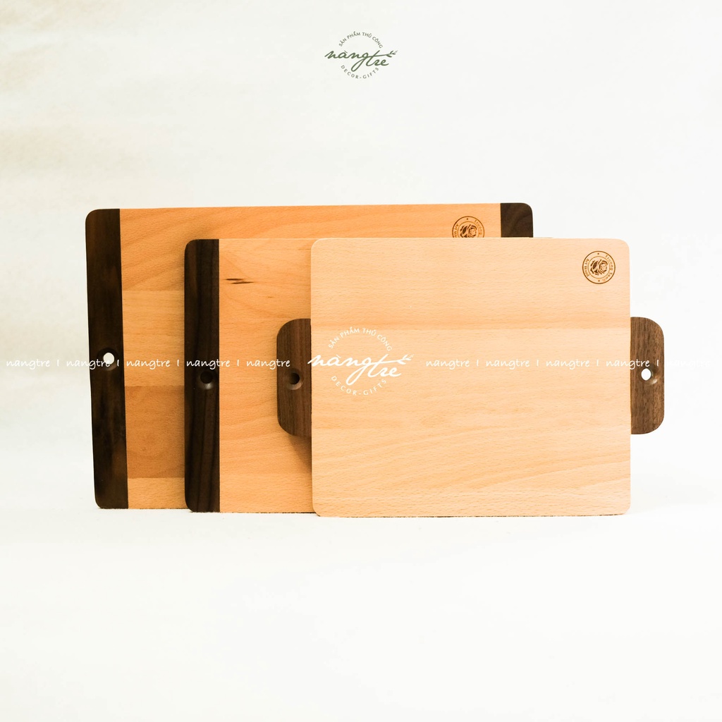 Thớt gỗ trang trí tay cầm - Thớt gỗ beech tay cầm mới- Wooden cutting board