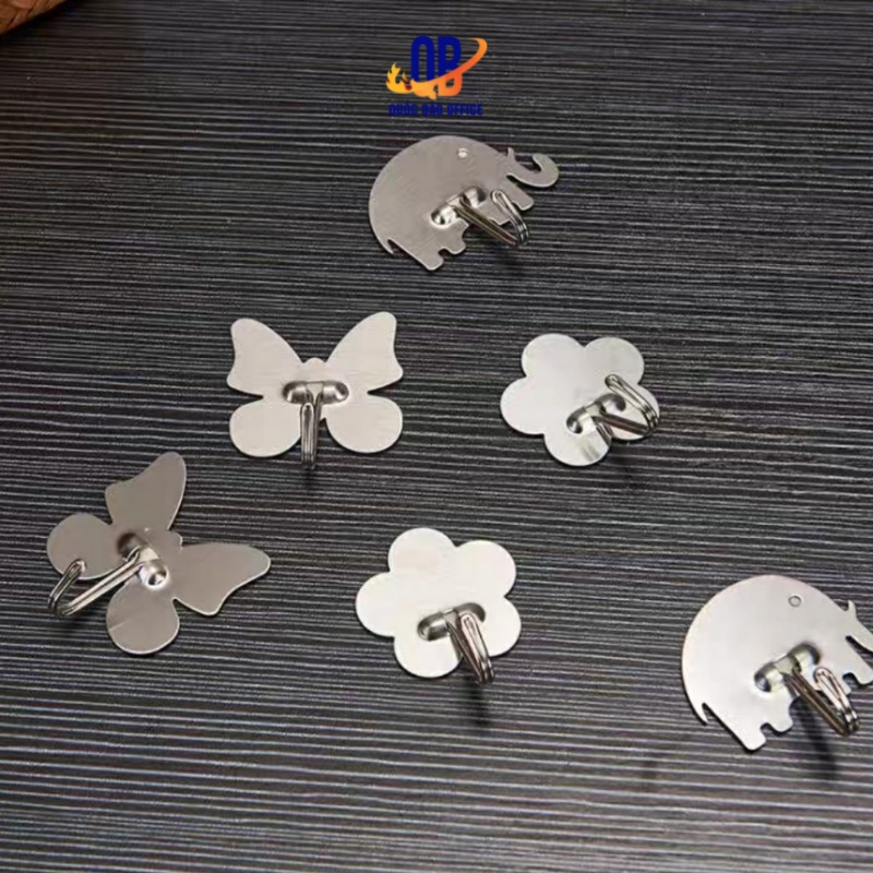 Móc dán tường inox không gỉ chịu lực - dán nhà tắn, treo đồ tiện dụng - 1 vỉ 3043