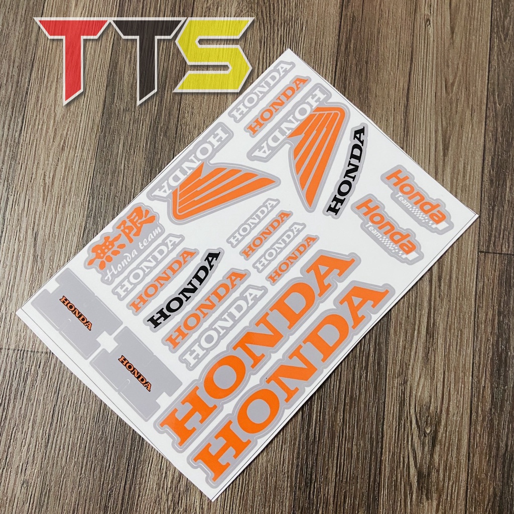 Bộ tem chủ đề HONDA nhiều logo dán trang trí nón bảo hiểm, xe máy, laptop nhựa pvc chống nước