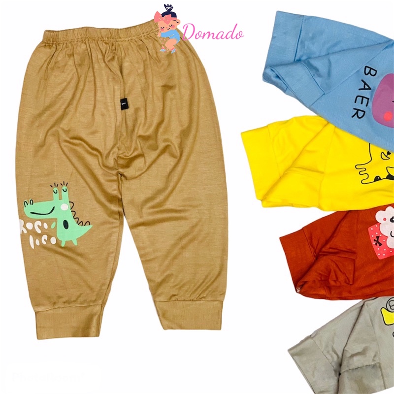 Quần chục dài chất thun lạnh bo gấu cho bé trai bé gái DOMADO QCD02