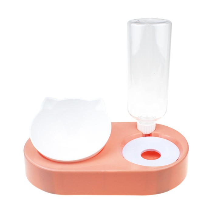 Bộ Bát Nghiêng Kèm Bình Nước Chó Mèo 500ml