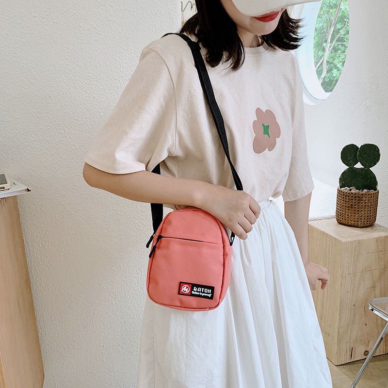 Túi đeo chéo vải canvas thời trang cho nữ tùy chọn màu sắc