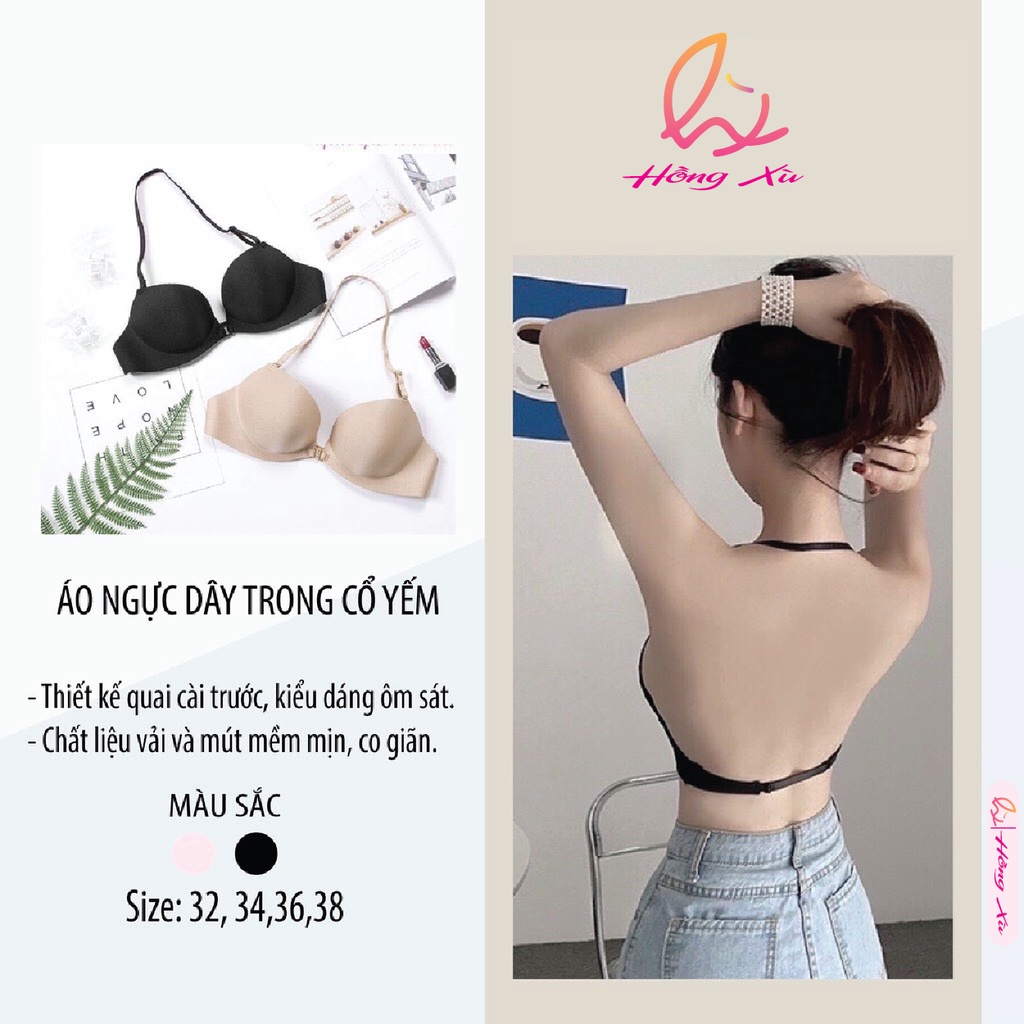 Áo ngực mút dày dây trong dành cho đầm hở lưng TẶNG DÂY TRONG MẶC HỞ LƯNG [Hồng Xù]
