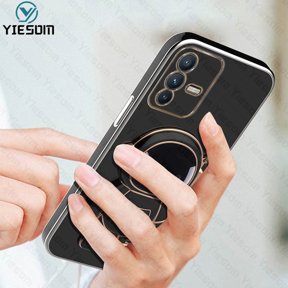 Ốp Điện Thoại Silicon Dẻo Họa Tiết Phi Hành Gia Kèm Giá Đỡ Cho Vivo V23 V23E V23 Pro V21 V21E V20 SE V19