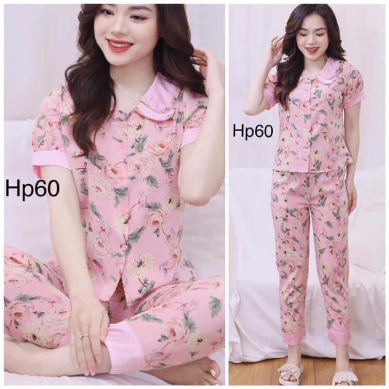 Bộ mặc nhà, đồ bộ nữ chất lụa mềm không nhăn, thấm hút mồ hôi, đủ size theo số đo