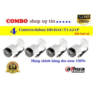 Combo 4 Camera Dahua DH-HAC-B1A21P ( Hàng Chính hãng New 100%)