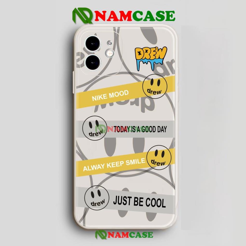 Ốp lưng iPhone Drew cạnh viền vuông silicon mềm dẻo cho iphone 6/6s/7/8/X/XS/XR/11/12/13 Pro Plus Max cute dễ thương đẹp